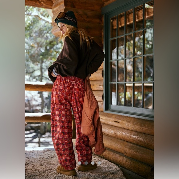 Free People Red Patterned Pants - Picture 2 of 7